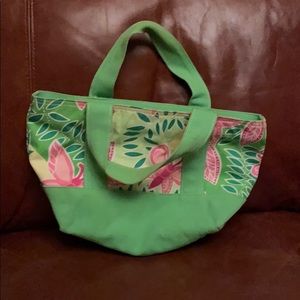 Lilly Pulitzer tote green & pink flower